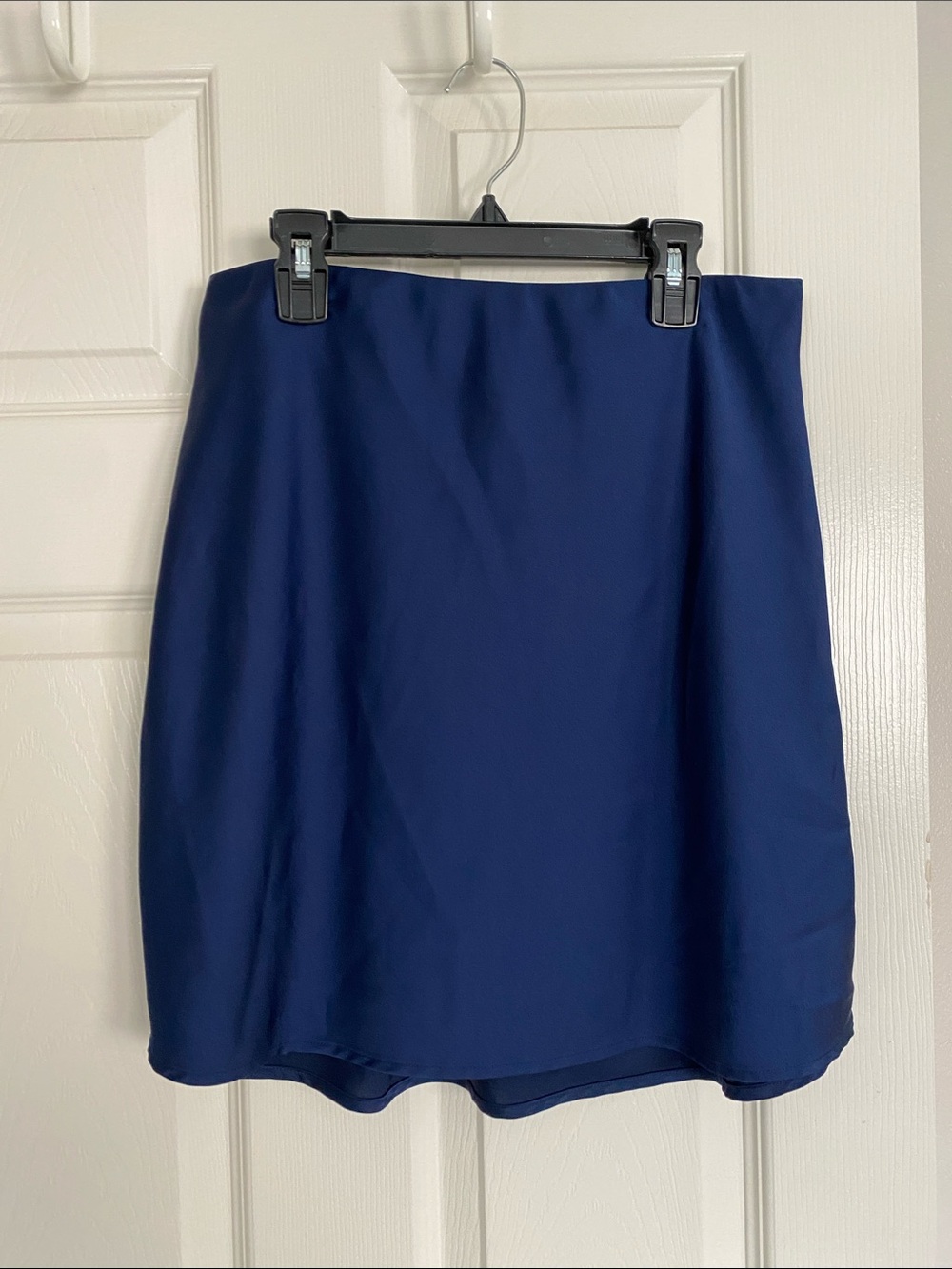 J. Crew Satin A-Line Mini Skirt in Deep Navy